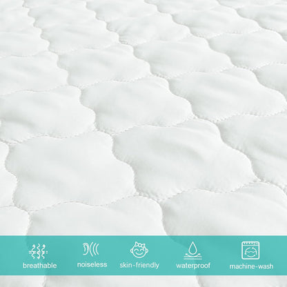 Biloban Pack n Play Sheets and Waterproof Mattress Protector, Grey&Pink, Breathable, Washable, Water Proof, 4 Pack