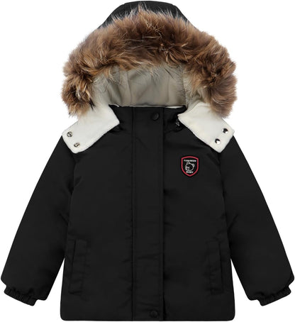 Toddler Winter Coat Baby Puffer Jacket Boy Hoodie Fleece Outerwear Clothes 0-5T