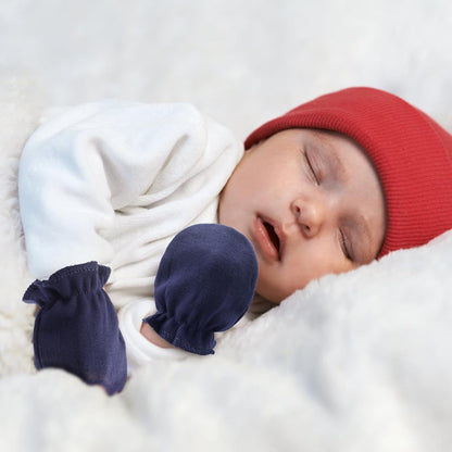 Newborn Baby Mittens No Scratch Cotton Elastic Wrist Gloves Infant Toddler Mittens for Baby Boy Girl 0-6 Months