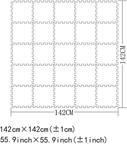 MQIAOHAM® 25 Pieces Puzzle Play Mats, Soft Baby Play Mat, Kids Interlocking Foam Floor Tiles, Toddlers Carpet Playmats G301025-101104