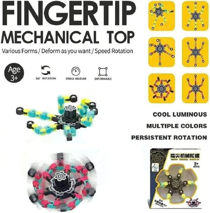 32 Packs Transformable Fingertip Chain Robot Toy DIY Deformation Robot Deformed Mechanical Toy for Kids Adults