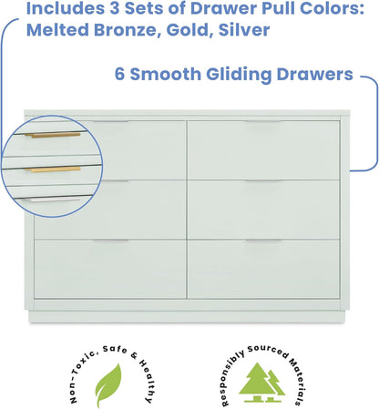 Delta Children Nest Crib and Dresser Nursery Furniture – 4-in-1 Convertible Crib | Forever 6 Drawer