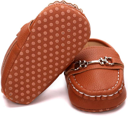 LONSOEN Baby Girls Boys Loafers Prewalker Dress Crib Shoes