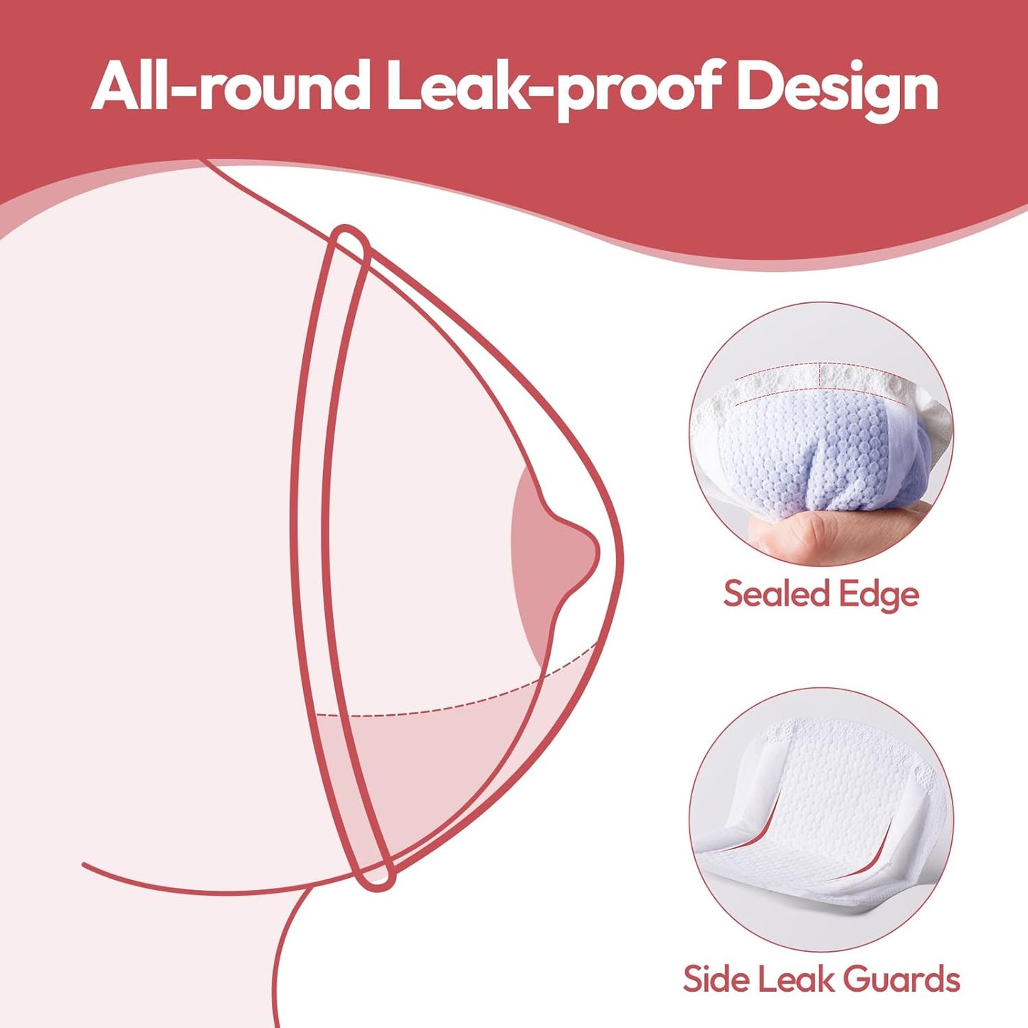 NCVI Disposable Ultra-Thin Nursing Pads 110 Count, Highly Absorbent Breast Pads for Leaking Milk