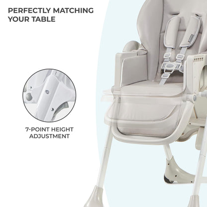 Kinderkraft Highchair Yummy, Baby Chair, Ergonomic, Comfortable, Reclining, Foldable, with