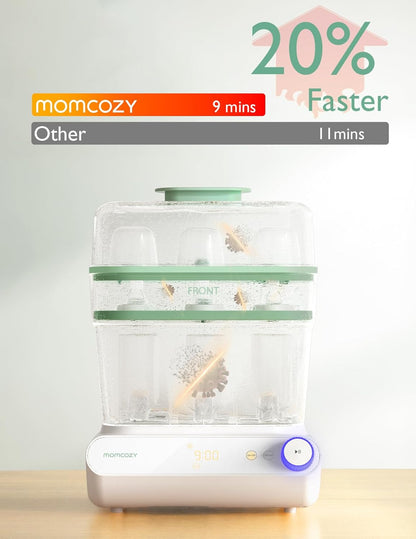 Momcozy 3 Layers Large Bottle Sterilizer and Dryer, Fast Sterilize and Dry, Universal Bottle