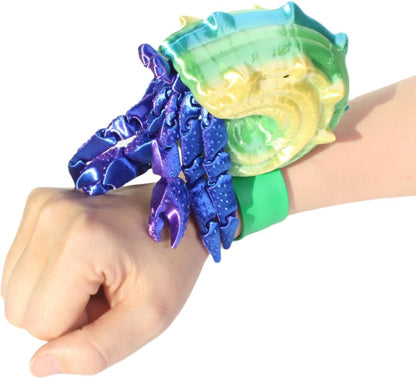 Cute Hermit Crab With Shell With Bracelets Fun Articulated Fidget Toy 3D Printed Desk Sculpture Basket Stuffers