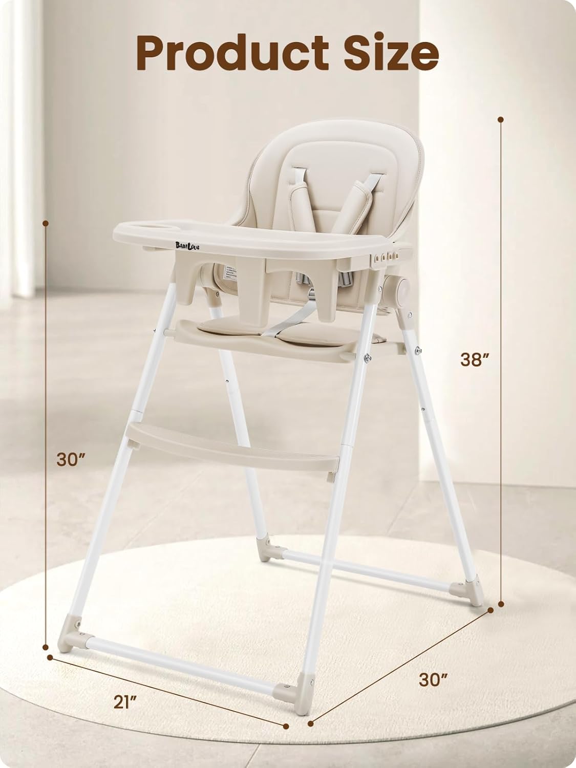 Foldable High Chair, High Chairs for Babies and Toddlers, Dining Chairs and Eating Chair with