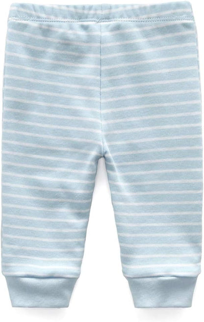 Unisex Newborn Baby Cotton 4-Pack Pants Embroidery Pringting Casual Leggings 0-24 Months for Boys and Girls