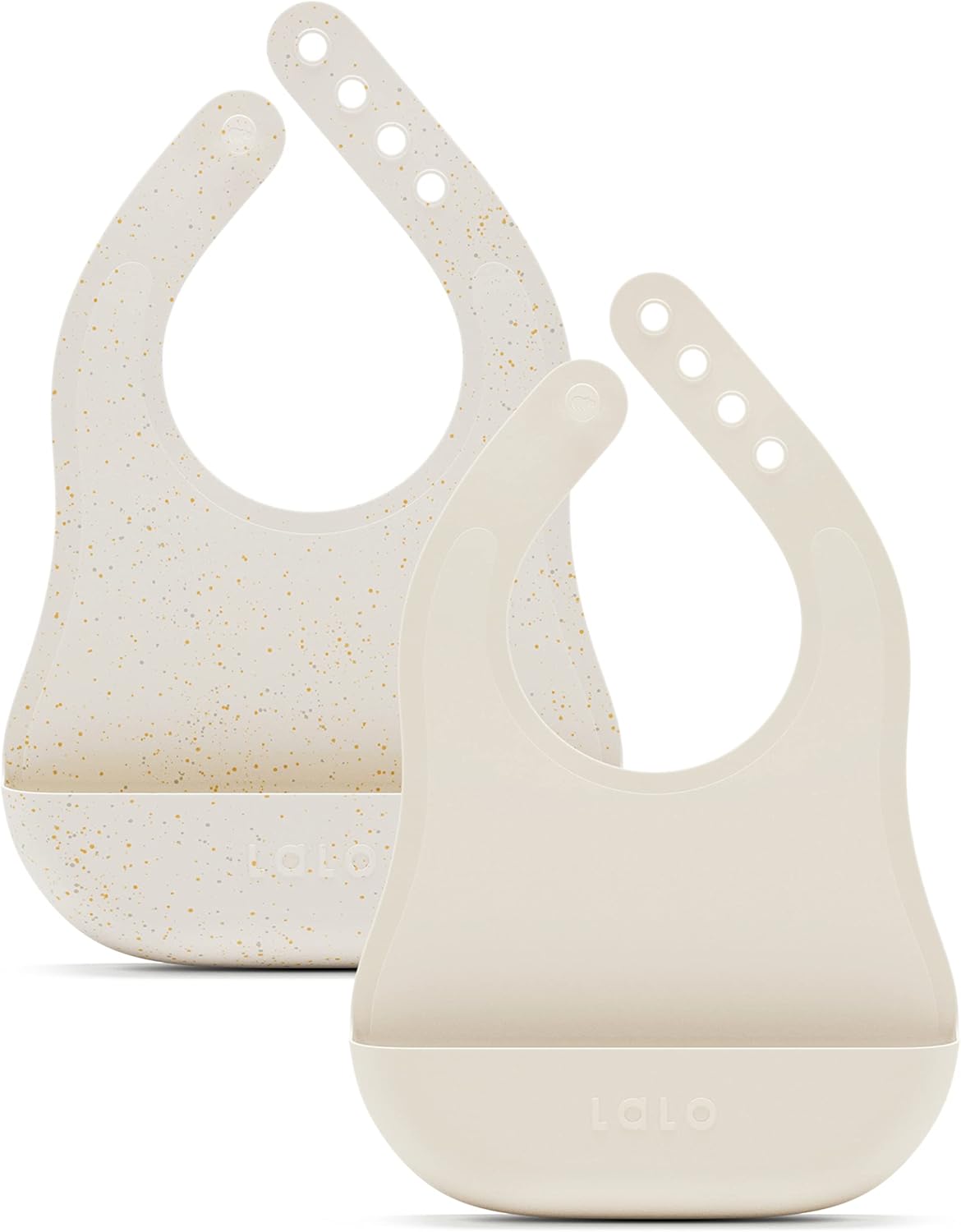 Lalo The Bib - Waterproof, Non-Toxic Silicone Baby Bib with Adjustable Neck Band & Silicone Food