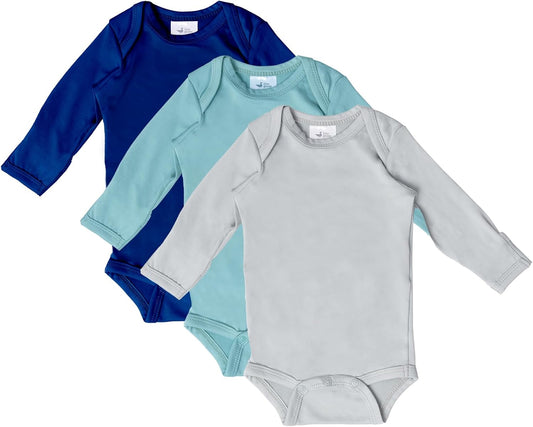 Baby Long Sleeve Onesie Bodysuits (3-Pack), Infants Onesies for Boys Girls, Snap Closure for Newborns