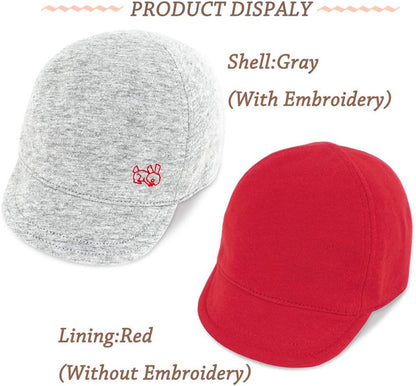 Keepersheep Baby Reversible Baseball Cap Infant Sun Hat, Cotton Knit Soft Brim for Infant Toddler, Summer Outdoor Unisex