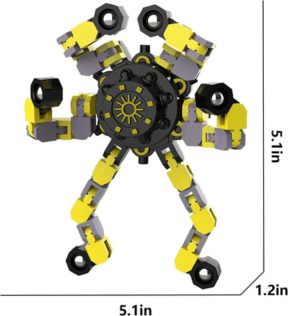 12 Pcs Deformable Robot Fidget Spinners Toys for Party Favor, Transformable Fingertip Spinner for Classroom Prizes, Christmas Valentine Gifts Goodie Bag Stocking Easter Basket Stuffers for Kids