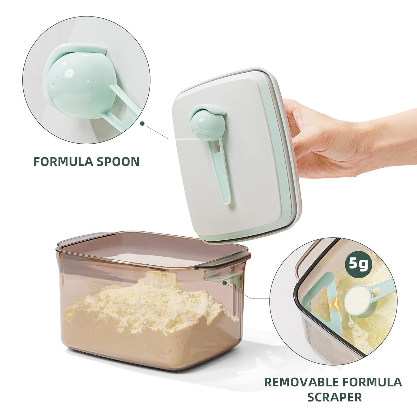 To Go Formula Container - 1000ml Airtight Milk Powder Container for Travel, Formula Dispenser with