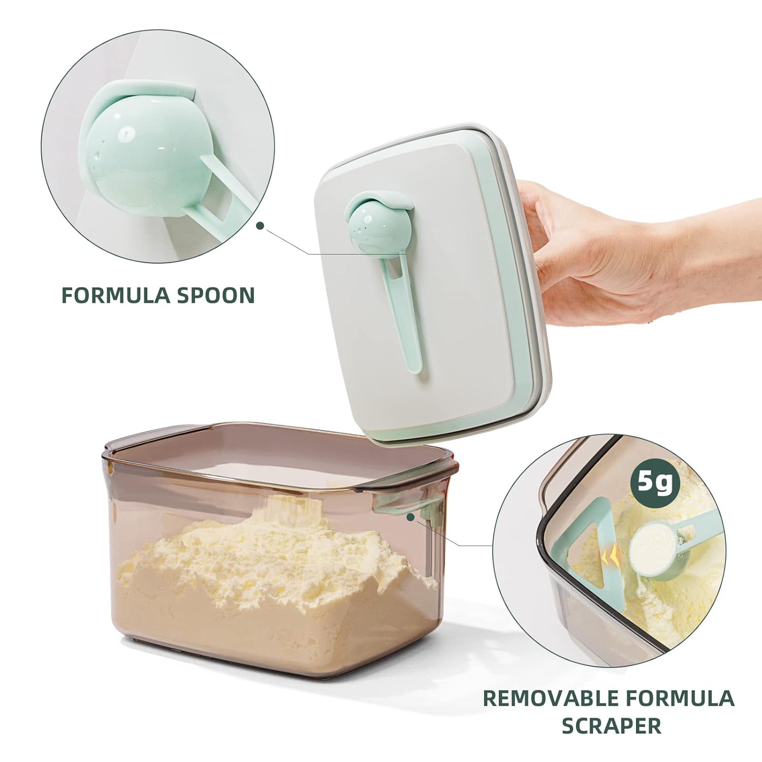1700ml Airtight Formula Container Pop Up Milk Powder Container Formula Dispenser, 21OZ, 1.32LB