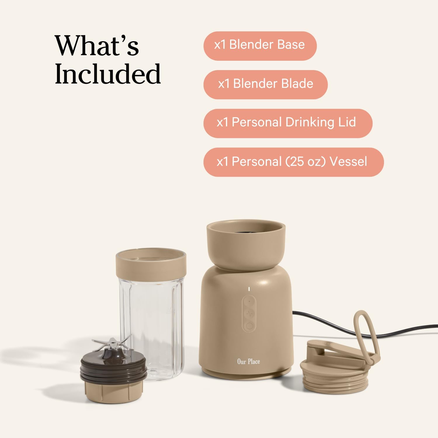 Our Place Splendor Blender - 1000W High-Power | Ultra-Sharp Blades | 2 Blending Modes | Includes 25