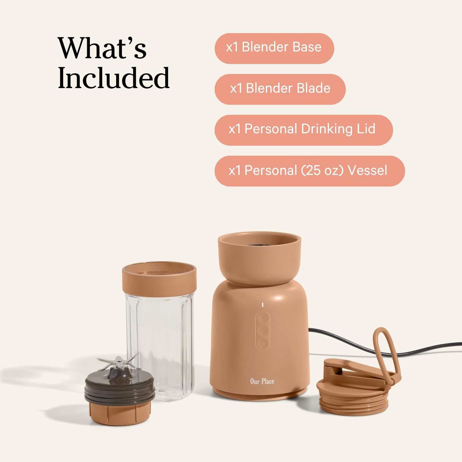 Our Place Splendor Blender - 1000W High-Power | Ultra-Sharp Blades | 2 Blending Modes | Includes 25