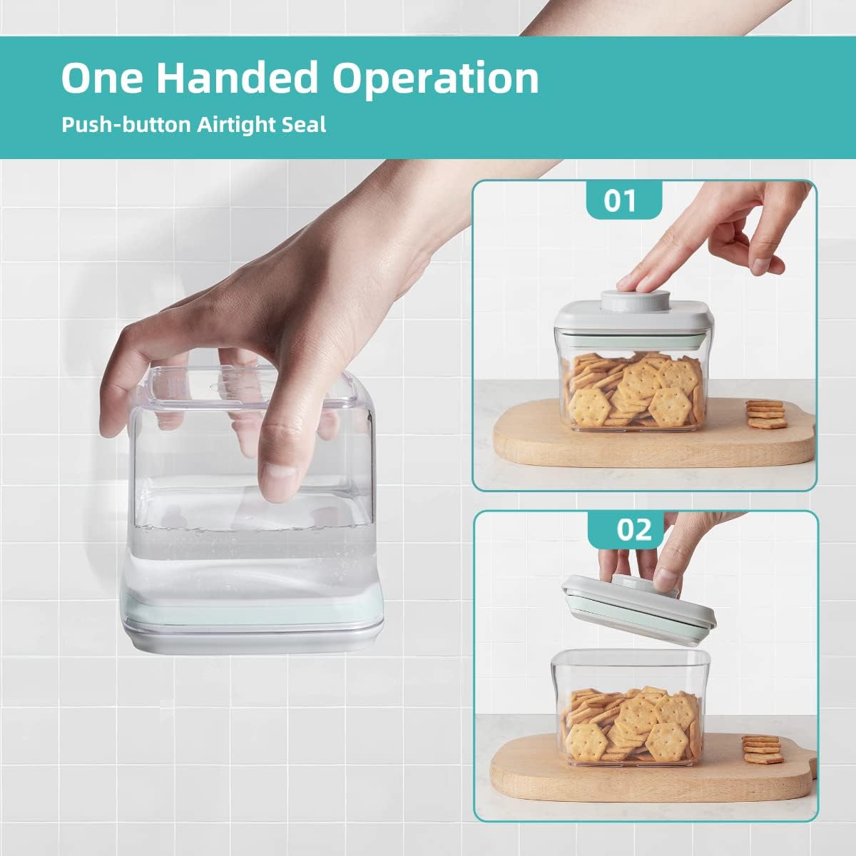 Ankou Airtight Pop Cereal Container, 3300ml Each Large Cereal Containers with Scoops Food Storage