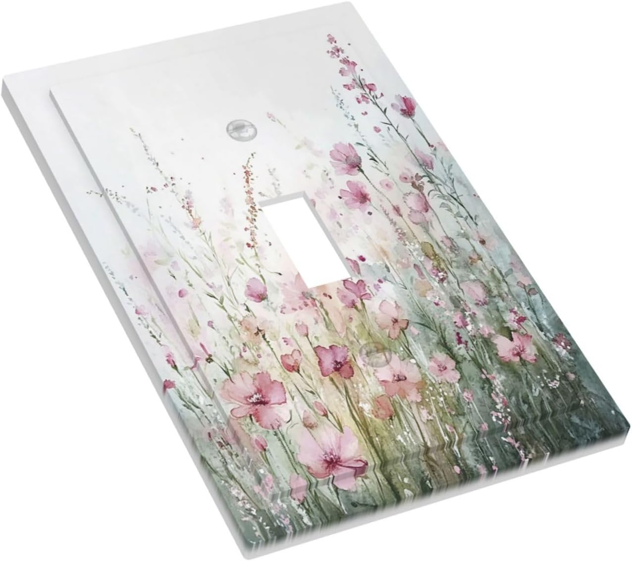 Decorative Light Switch Cover Wildflower Botanical Watercolor Floral 1 Gang Single Toggle Device Electrical Faceplate Switchplates Decorator Outlet Wall Plate For Bed Room Living Room