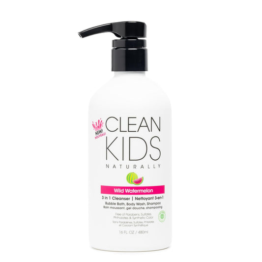 Gabriel Cosmetics Clean Kids Naturally Wild Watermelon 3-in-1 Shampoo, Cleanser & Bubble Bath (16