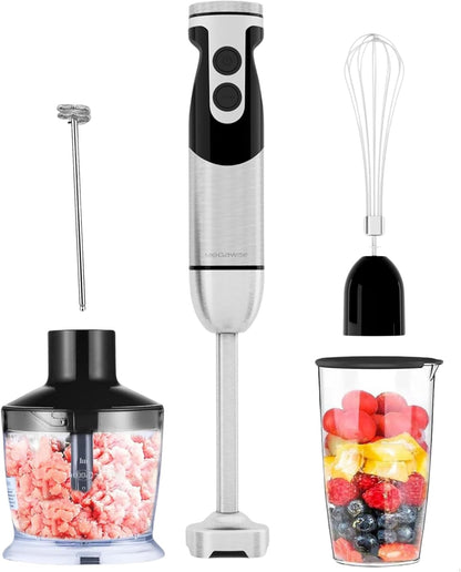 MegaWise Pro Titanium Reinforced 5-in-1 Immersion Hand Blender, Powerful 400W with 80% Sharper