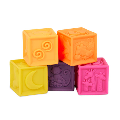 B. toys, One Two Squeeze Soft Building Blocks, 10 Pack, Blocks - 1, Baby