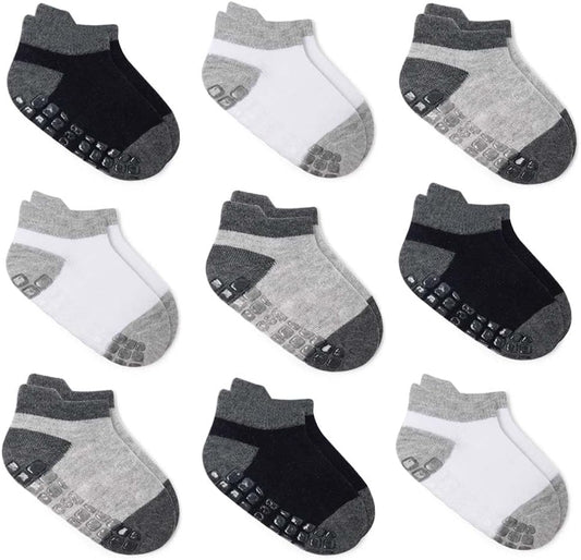 Baby Non Slip Ankle Socks with Grippers for 0 Months-7 Years Old Walking Socks