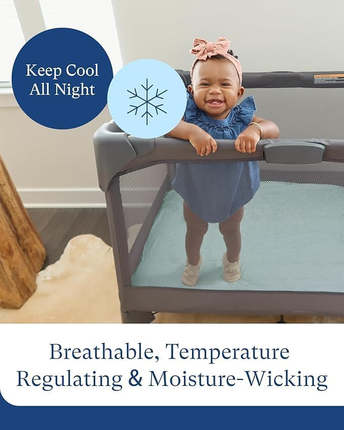 Supersoft Pack 'n Play Sheets - Premium Bamboo Viscose Mini Crib Sheets, 5'' Deep Pocket, 2-Pack - Neutral for Boys & Girls