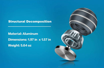 Kinetic Desk Toy with Full Body Visual Illusion Ball Decompression Ball Fidget Stress Anxiety Relieves Aluminium Decoration Ball for Adults (GRIS)