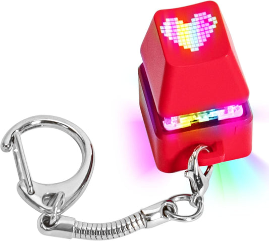 Keyboard Fidget Toys for Adults Keyboard Clicker with LED Light Keychain Fidget Sensory Fun Toys for Anxiety Decompression (Love, 1P)