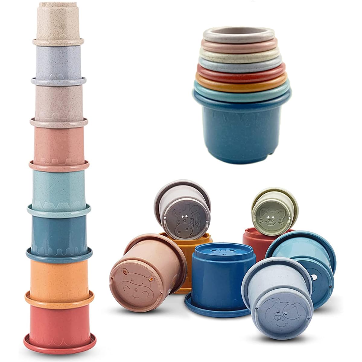 Cosaway Baby Stacking Nesting Cups Toys for Baby 6 to 12 Months, Montessori Toys for Toddler Gifts