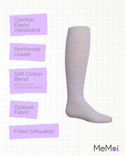 MeMoi Soft Pima Cotton Tights for Girls, Soft and Lightweight Opaque Tights for girls - Sizes 8 to 16