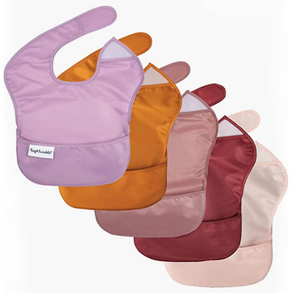 Tiny Twinkle Mess Proof Baby Bibs for Eating - Waterproof, Wipeable Bibs - Toddler Bibs - Travel