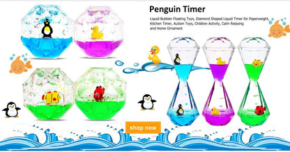Calming Sensory Toys for Kids with Autism ADHD Anxiety or Special Needs-3 Pack Liquid Motion Bubbler Timers (Style #2)