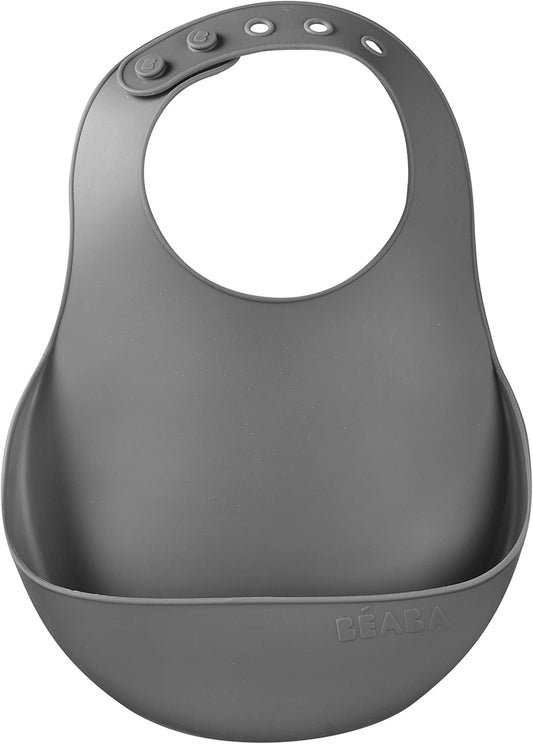 BEABA Silicone Baby Bib, Made with Soft Supple Silicone, Baby Bibs with Baby Food Catcher, Baby