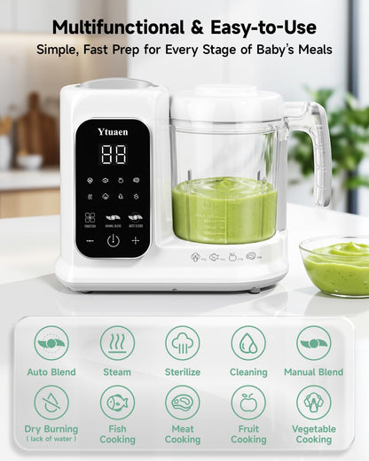 Baby Food Maker with Large Steam Basket Onestep Baby Food Processor Steamer with Steam & Grinding