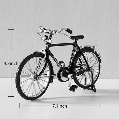 Miniature Alloy Bicycle Collections Bookshelf Decor, Metal Art Home Accessories, Desk Accessories Toy Finger Bike for Collections Home Living Room Bar Coffee Ornaments (Black)