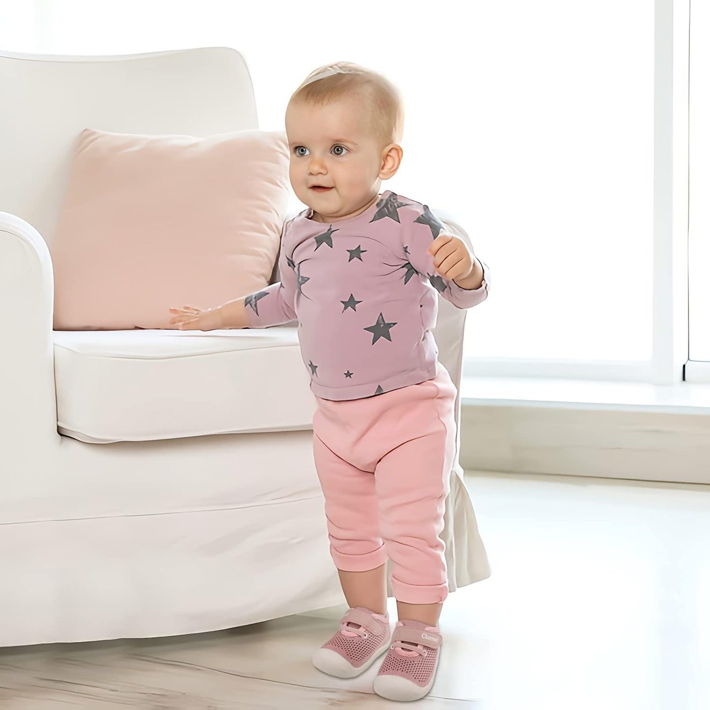 Charrost Toddler Baby Girl Boy First Walking Shoes Checkered Sneakers Sizes 3/4/5/6/7/8T. Soft, Cute,Flexible for First Walkers. Non-Slip, Slip On, Wide Toe Box Indoors Outdoors