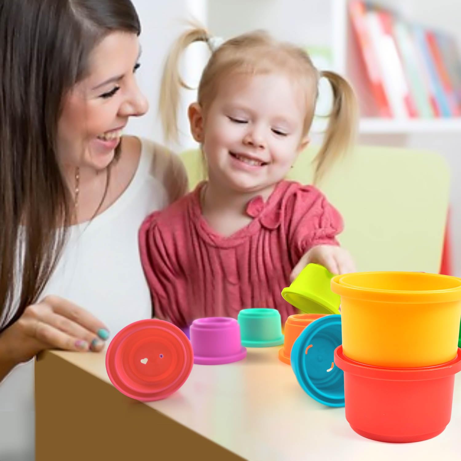 Cosaway Baby Stacking Nesting Cups Toys, Baby Toys 6 to 12 Months, Montessori Toys for Toddler