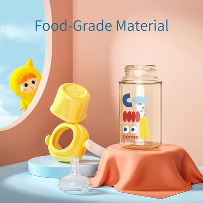 POTATO Sippy Cup For Toddlers with Straw Spill Proof, PPSU Learner Cup with Handle for Baby 1 year old, Water Bottle with weighted ball, 10 Ounce Blue