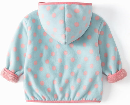 Toddler Printed Polar Fleece hooded Jacket Baby Boys Girls Kids Winter Warm Spring Autumn Outerwear Soft Lightweight