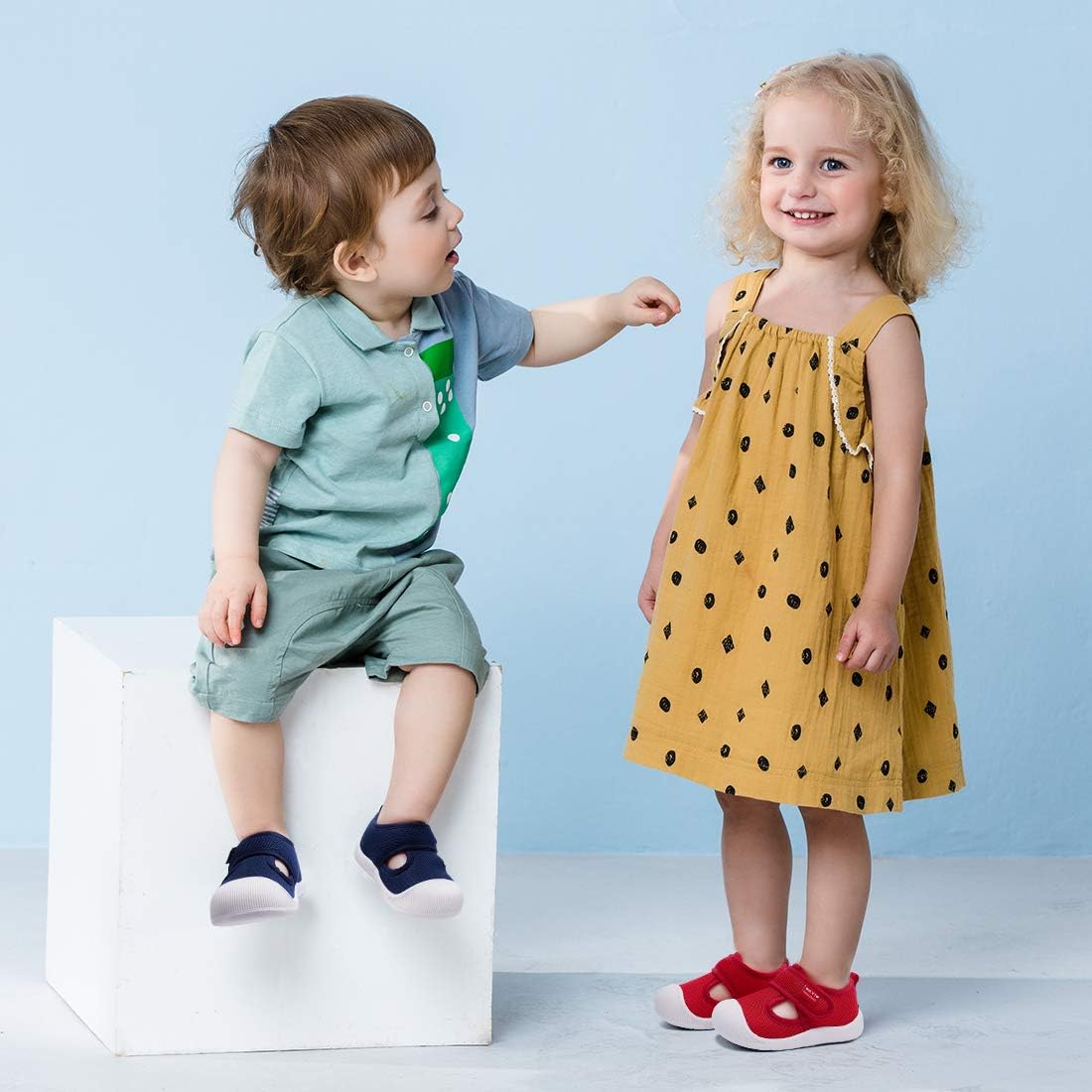 BMCiTYBM Baby Sneakers Girls Boys Lightweight Breathable Mesh First Walkers Shoes 6-24 Months