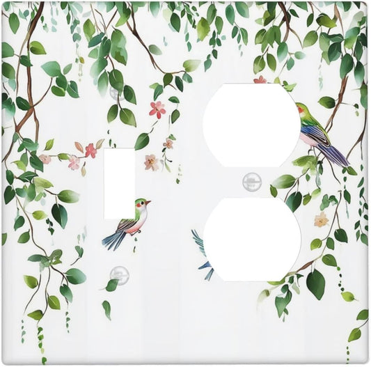 Wallplates Green Leaves Bird Eucalyptus Sage Plant 1 Toggle 1 Duplex Switch Plate Electrical Gfci