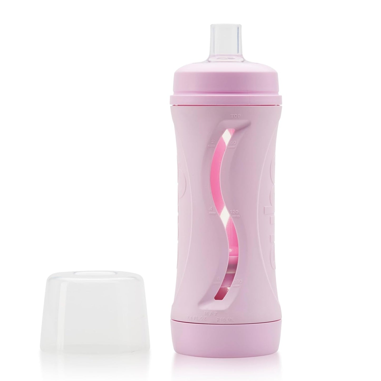 Subo Baby Food Bottle | No Mess Baby Toddler Self Feeder | Squeeze Free Design for Purees, Smoothies, Yogurt, Oatmeal, or Thickened Liquids | Reusable Silicone Washable Cup (Pink)