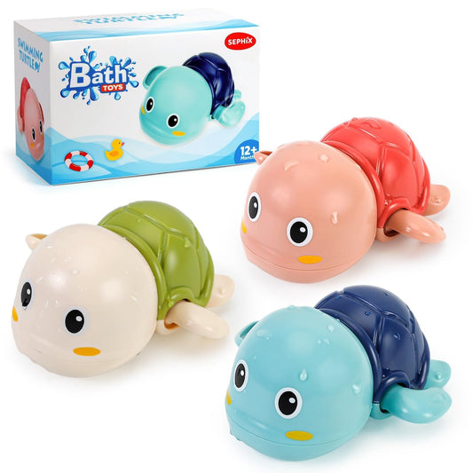 SEPHIX Bath Toys for Toddlers 1-3, Cute Swimming Turtle Bath Toys for 1 2 Year Old Boy Girl Gifts
