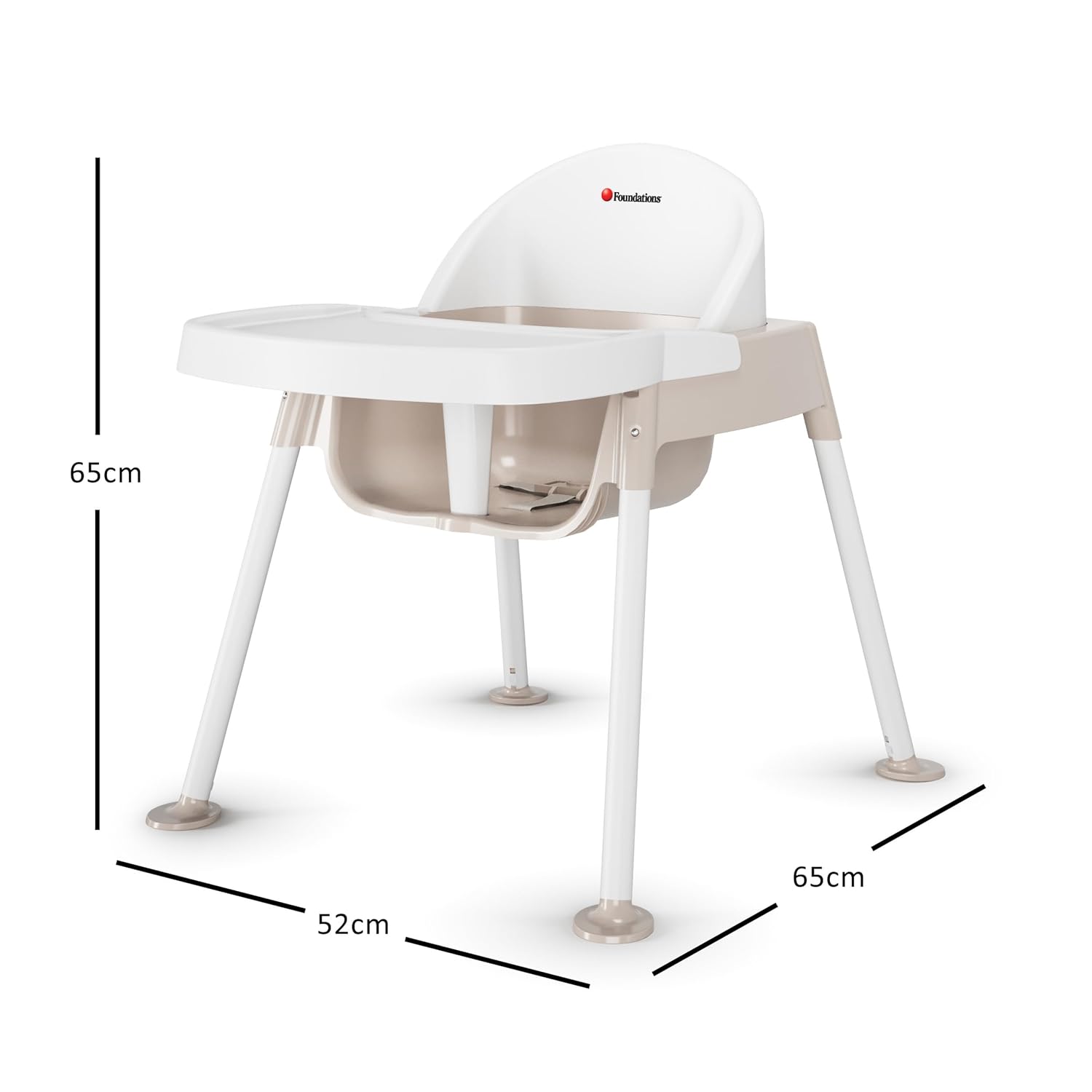 Foundations Secure Sitter 13" Feeding Chair, Stable “No Tip” Feet, 3-Point Adjustable Harness