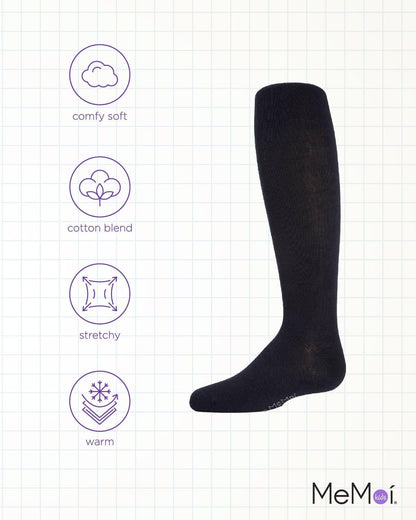 MeMoi Soft Pima Cotton Tights for Girls, Soft and Lightweight Opaque Tights for girls - Sizes 8 to 16