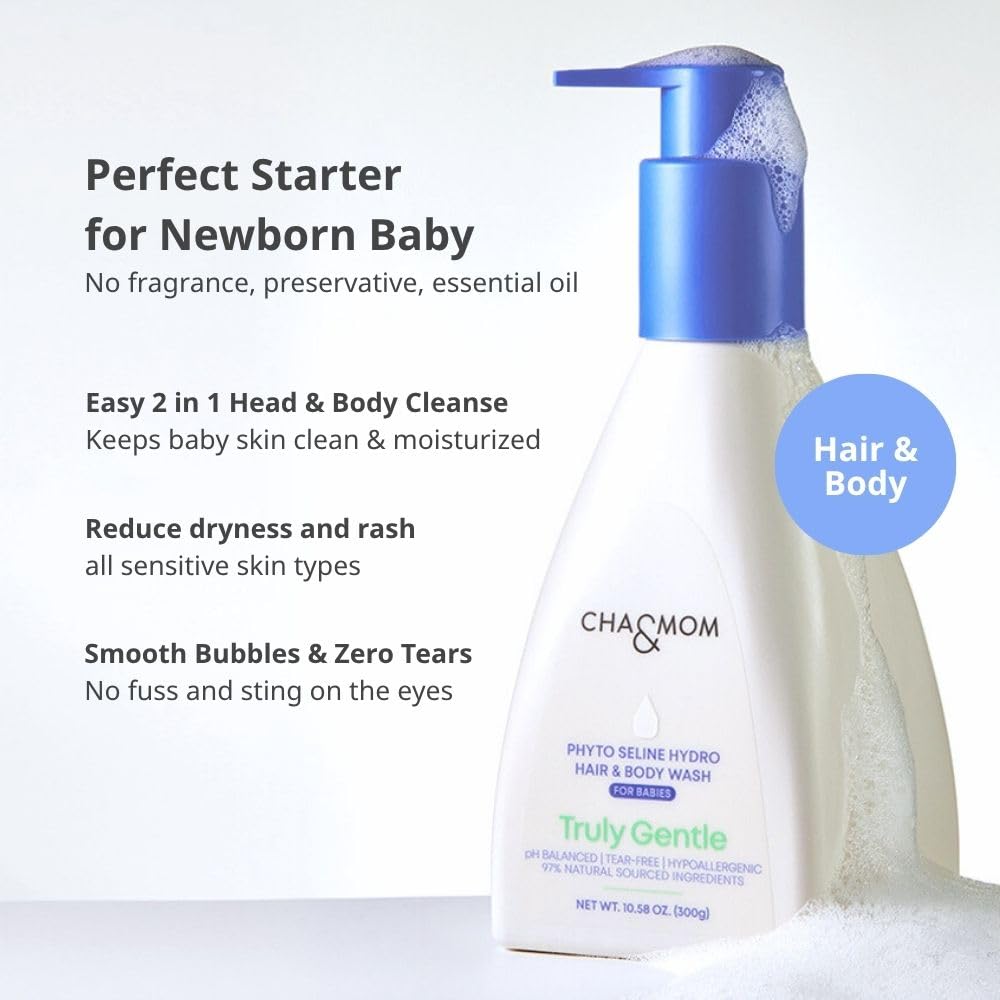 Cha&Mom Head-to-toe Korean Baby Skincare - Hypoallergenic, Plant Based, and Natural Hair & Body