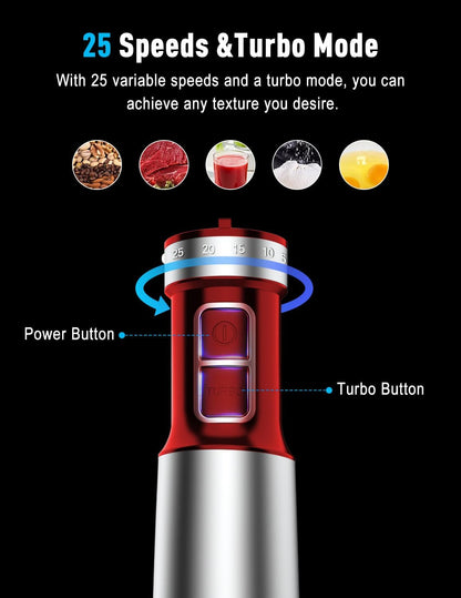 Powerful Immersion Blender handheld, 2025 New Update Hand Blender, Scratch-Resistant Corded Hand