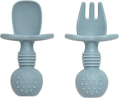 Baby Spoons and Forks Feeding Set, 6 Pack Silicone First Stage Self Feeding Toddler Utensils, BPA Free, Baby Led Weaning Supplies for Training Spoons